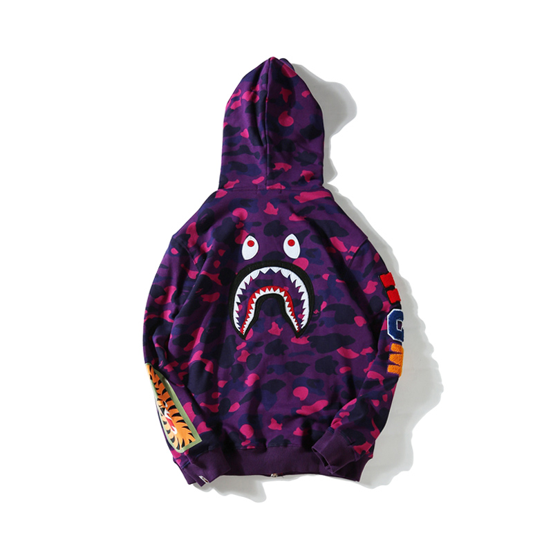 Худи Bape Shark Mouth Camo "Violet" фото № 2