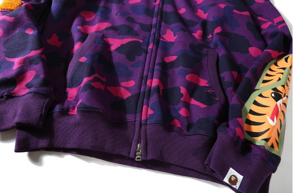 Худи Bape Shark Mouth Camo "Violet" фото № 5