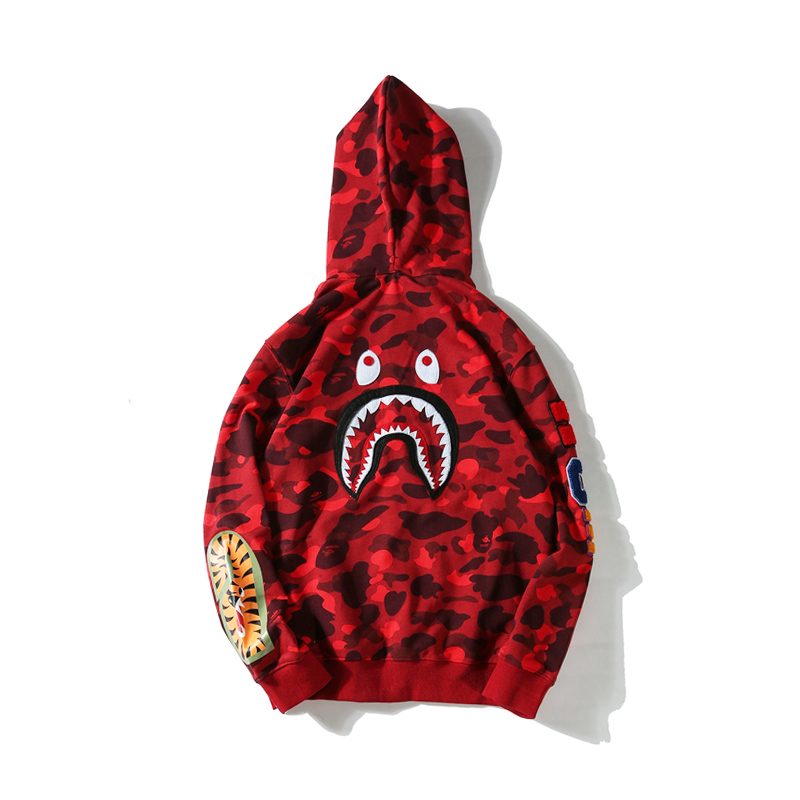 Худи Bape Shark Mouth Camo "Red" фото № 2