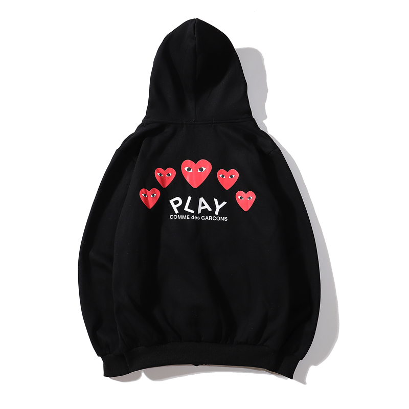 Худи CDG PLAY Red Hearts With Eyes "Black" фото № 2