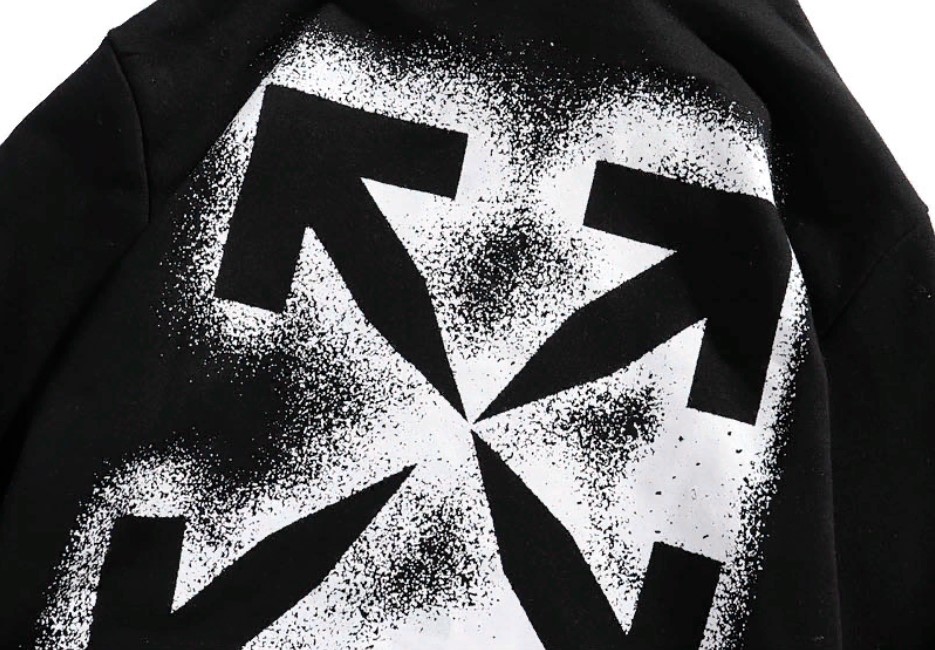 Худи Off White Splash Ink Spray "Black" фото № 8