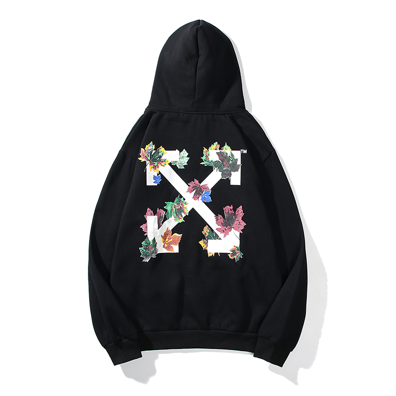 Худи Off White Maple Leaf "Black" фото № 2