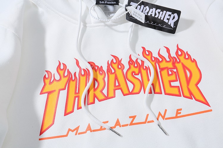 Худи Thrasher Flames "White" фото № 3