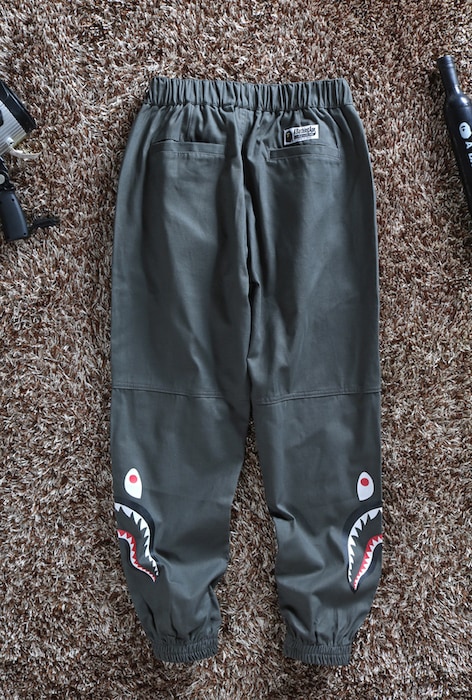 Джоггеры Bape Side Shark A Bathing Ape "Gray" фото № 3