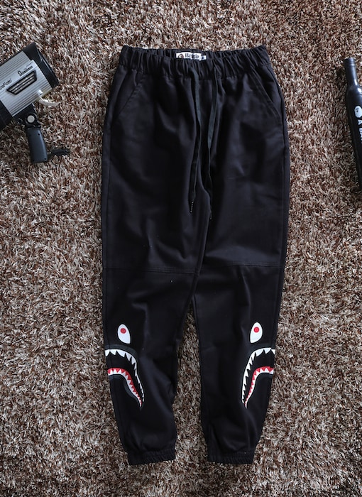 Джоггеры Bape Side Shark A Bathing Ape "Black" фото № 2