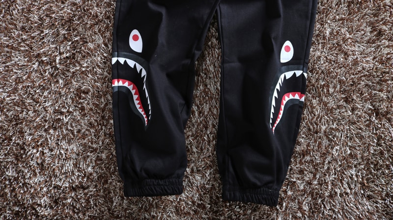 Джоггеры Bape Side Shark A Bathing Ape "Black" фото № 6