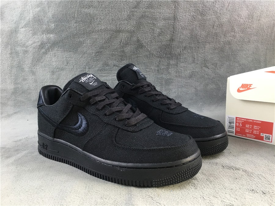 Stussy x Nike Air Force 1 Low "Black" фото № 4