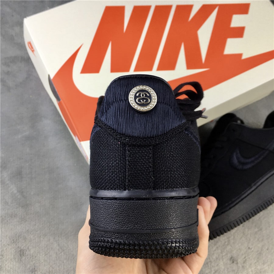 Stussy x Nike Air Force 1 Low "Black" фото № 6