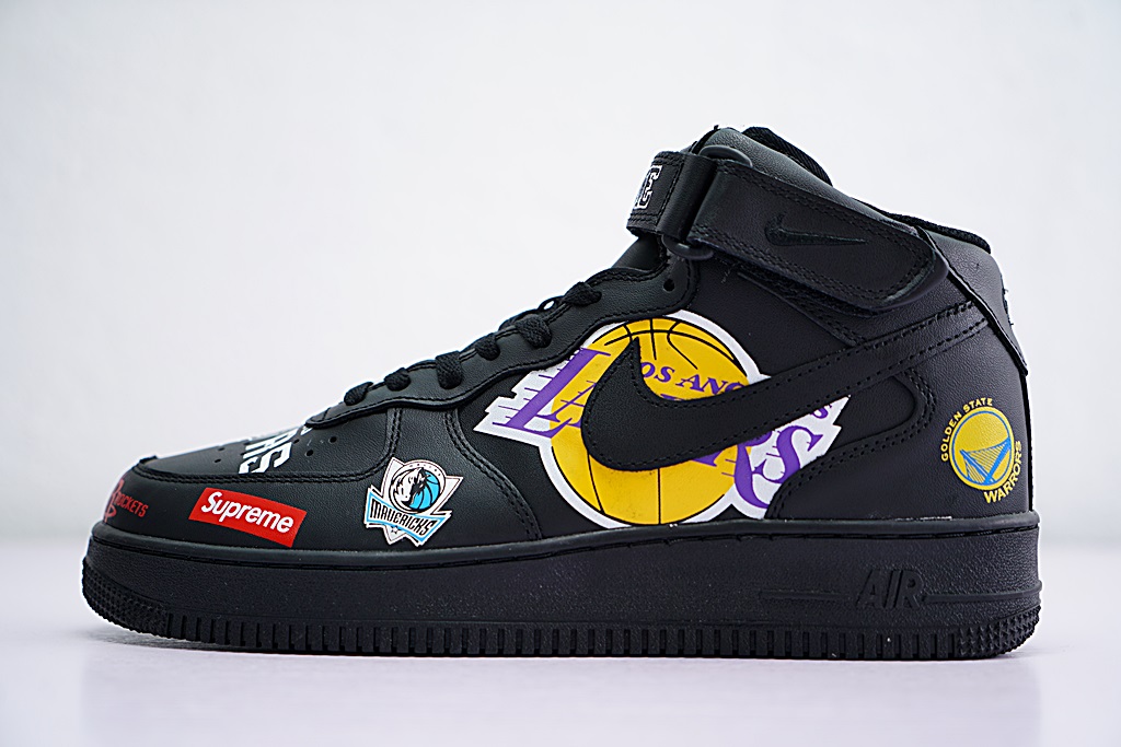 Supreme x Nike Air Force 1 NBA "Black" фото № 2