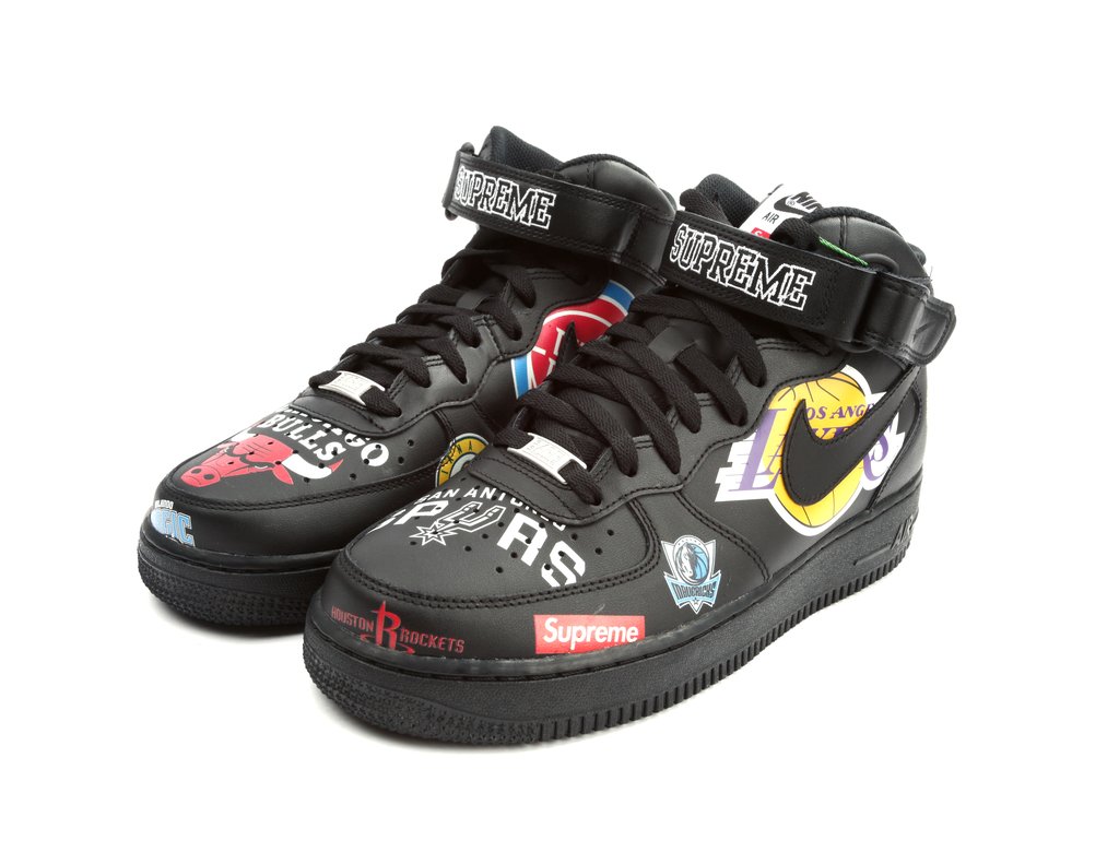 Supreme x Nike Air Force 1 NBA "Black" фото № 3