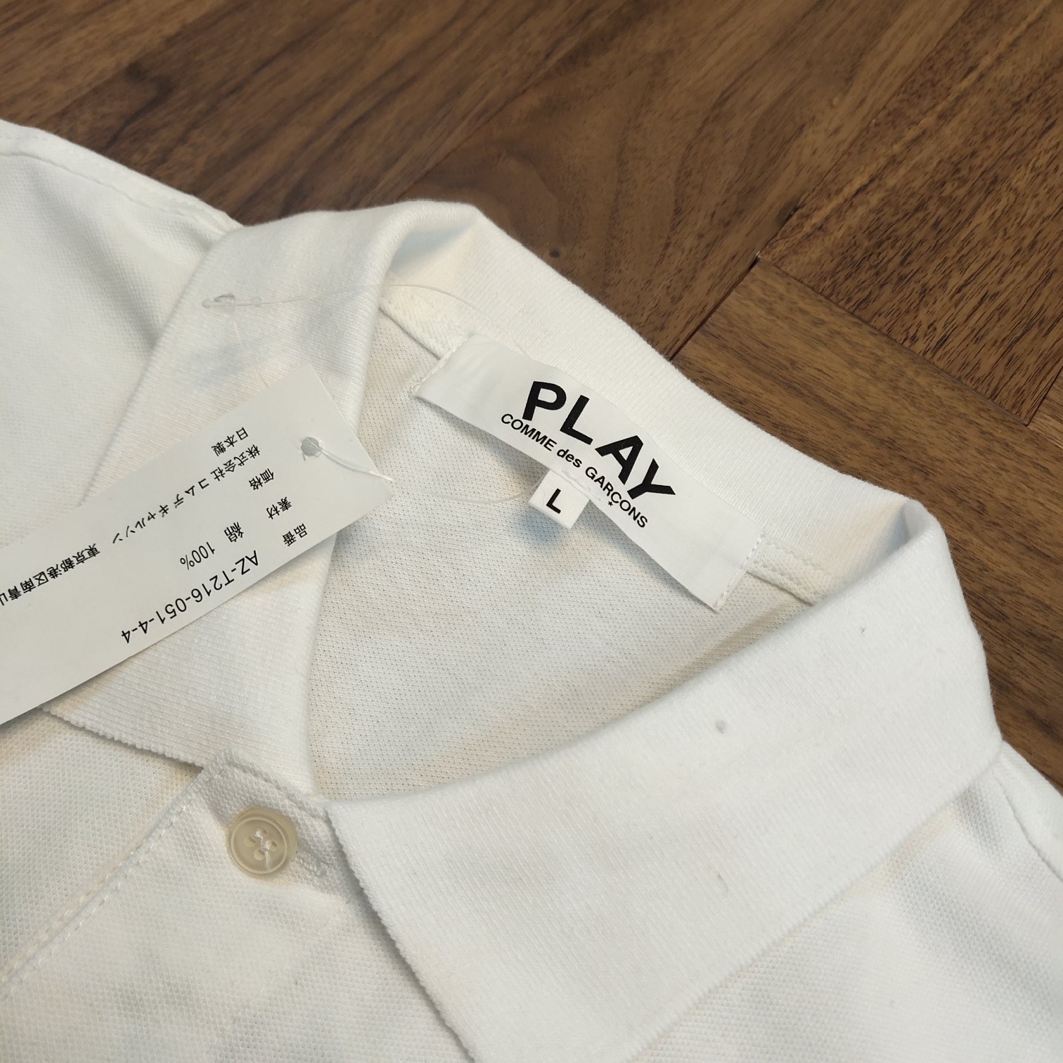 Поло Comme des Garcons PLAY Red Heart "White" фото № 3