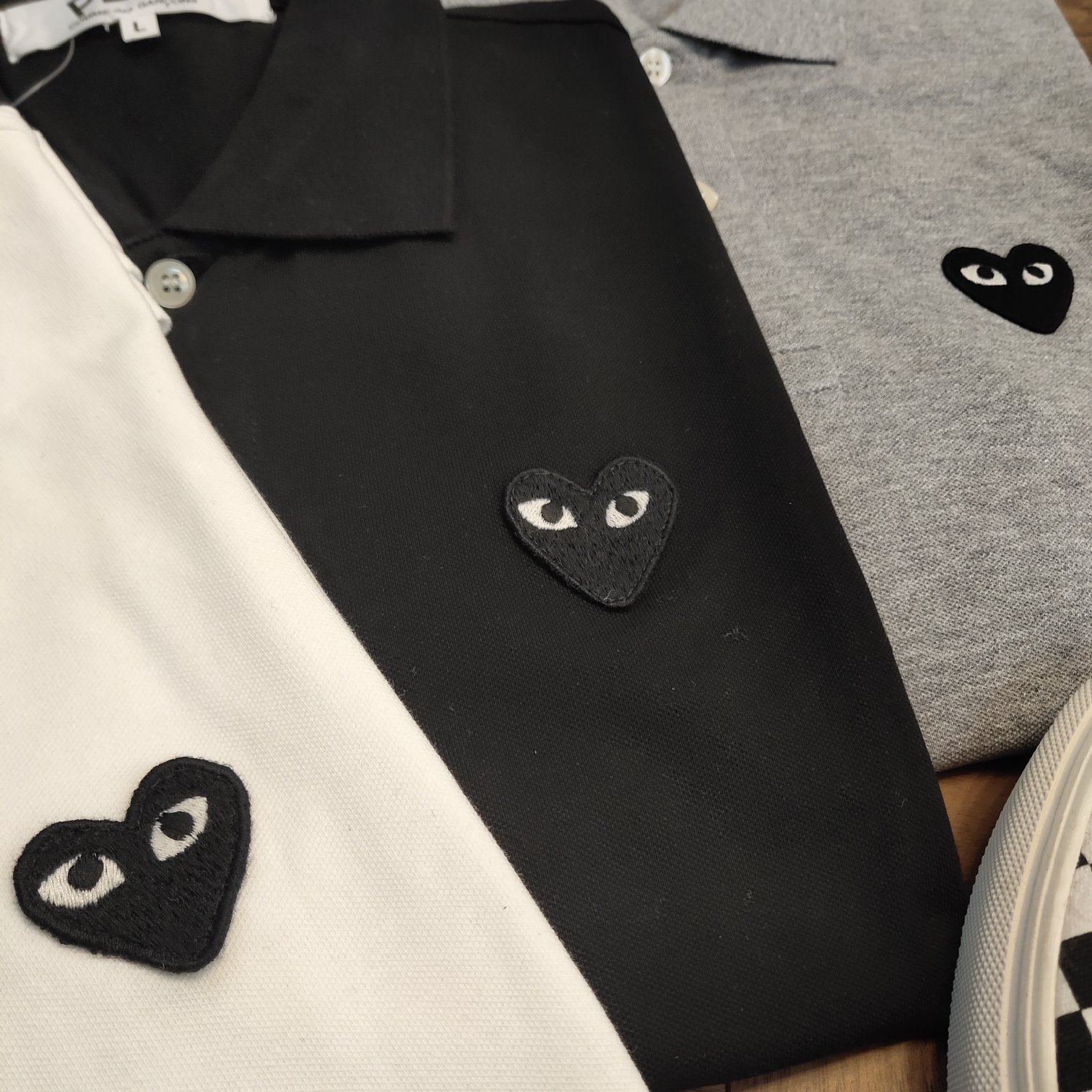 Поло Comme des Garcons PLAY Black Heart "Grey" фото № 4