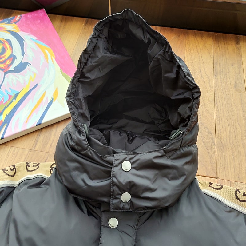 Пуховик Gucci More Logo On Sleeve "Black" фото № 6