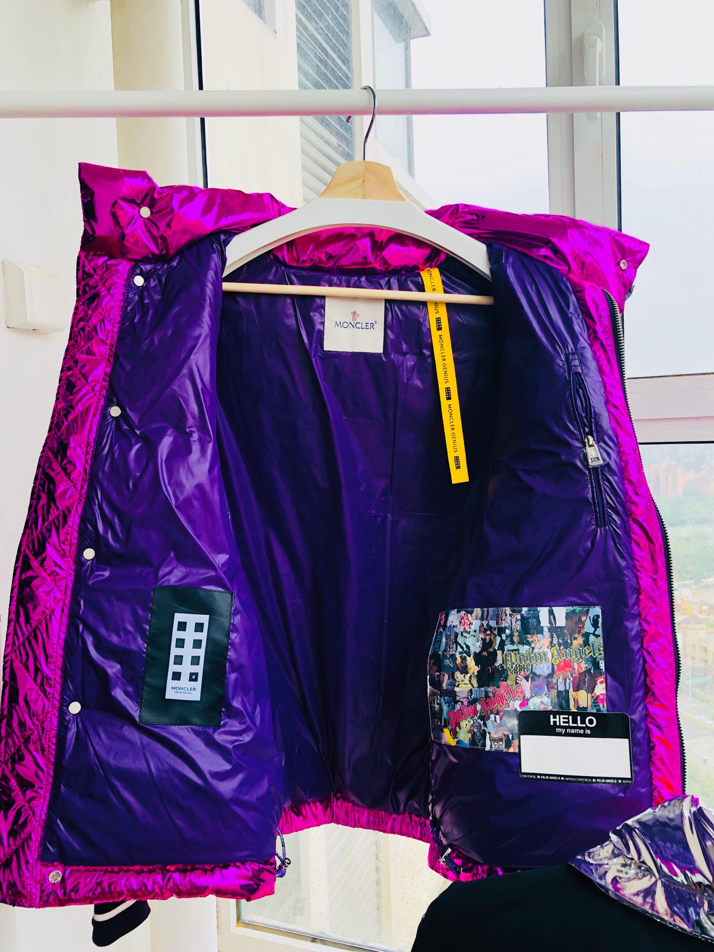 Пуховик Palm Angels x Moncler Big Label "Purple" фото № 3