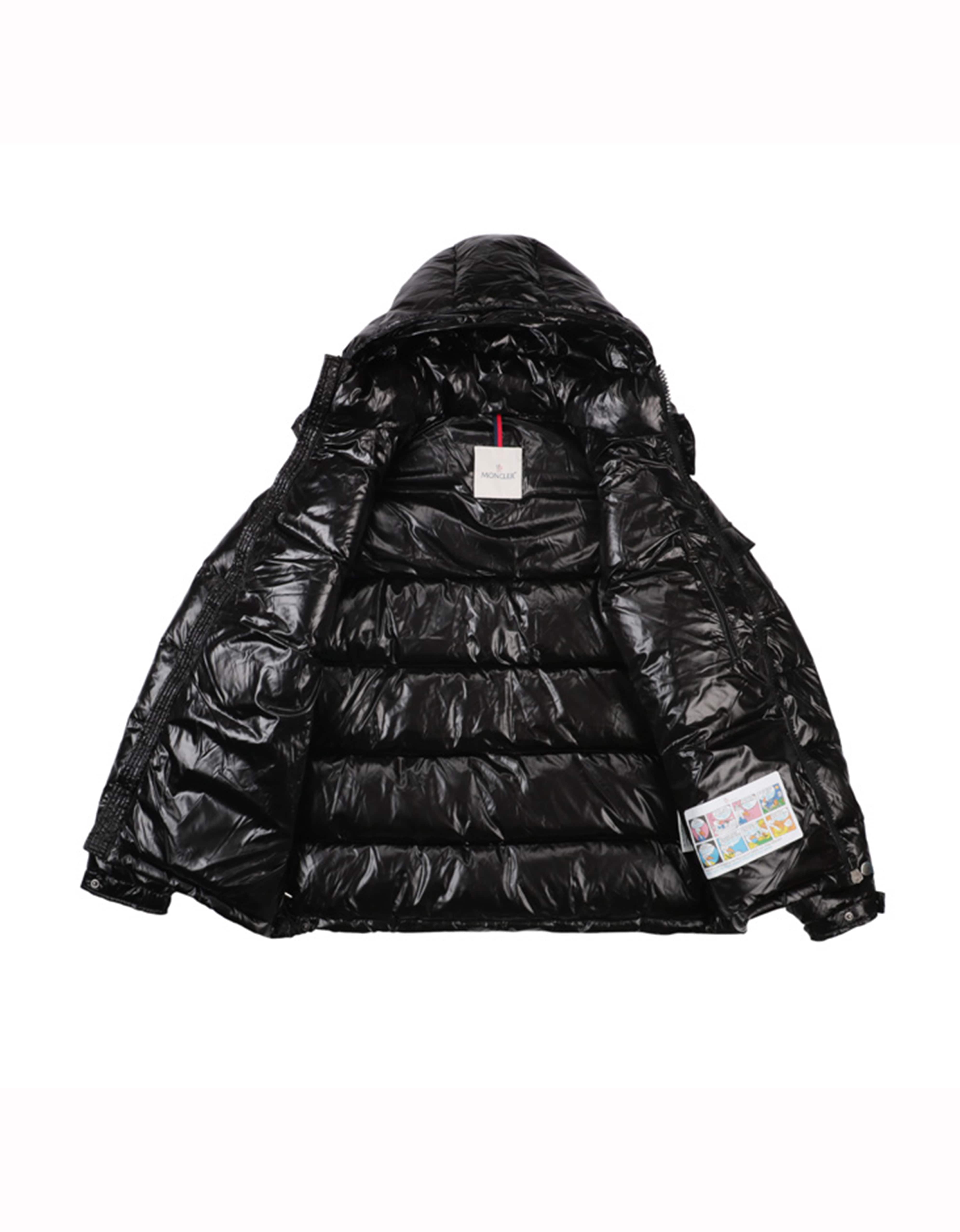 Пуховик Moncler White Logo "Black" фото № 2