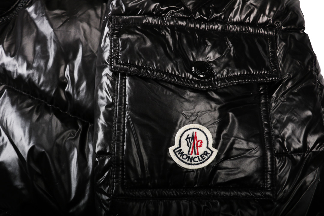 Пуховик Moncler White Logo "Black" фото № 6