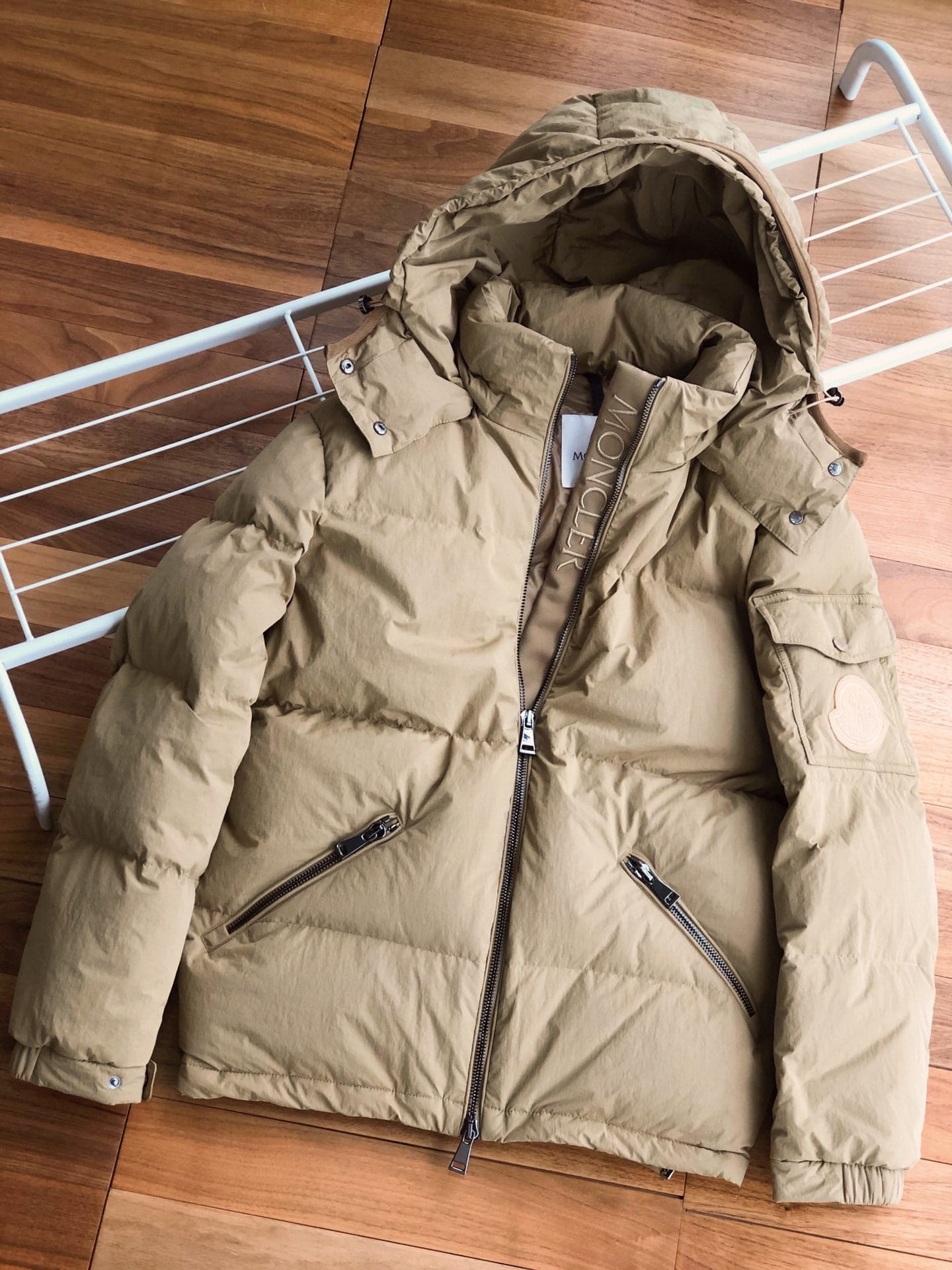 Пуховик Moncler Embroidery Brand "Brown" фото № 4