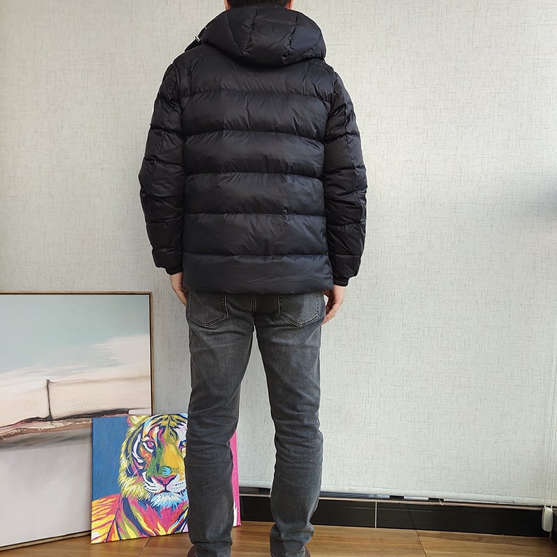 Пуховик Moncler White Label On Sleeve "Black" фото № 4