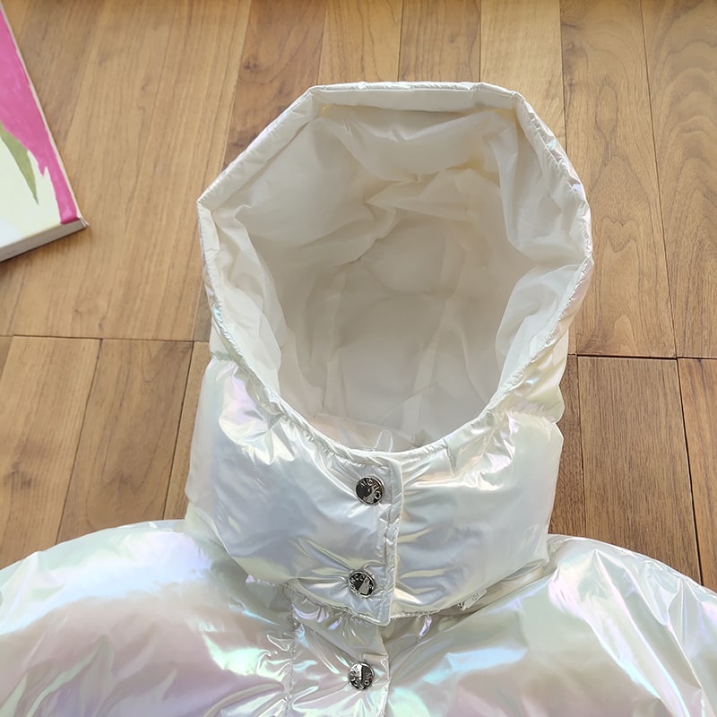 Пуховик Moncler Metallic "White" фото № 3