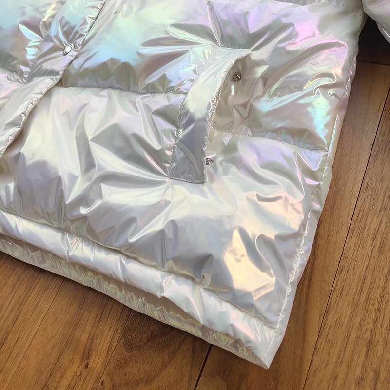 Пуховик Moncler Metallic "White" фото № 4