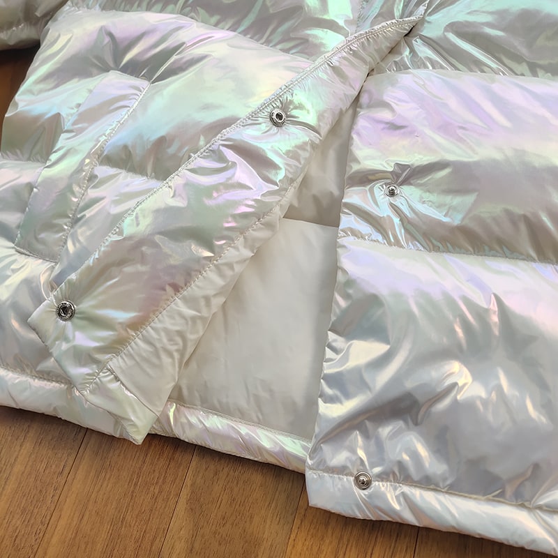 Пуховик Moncler Metallic "White" фото № 5