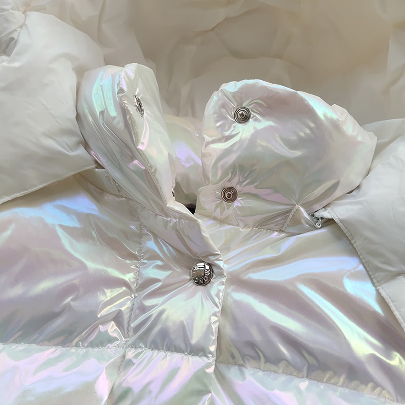 Пуховик Moncler Metallic "White" фото № 8