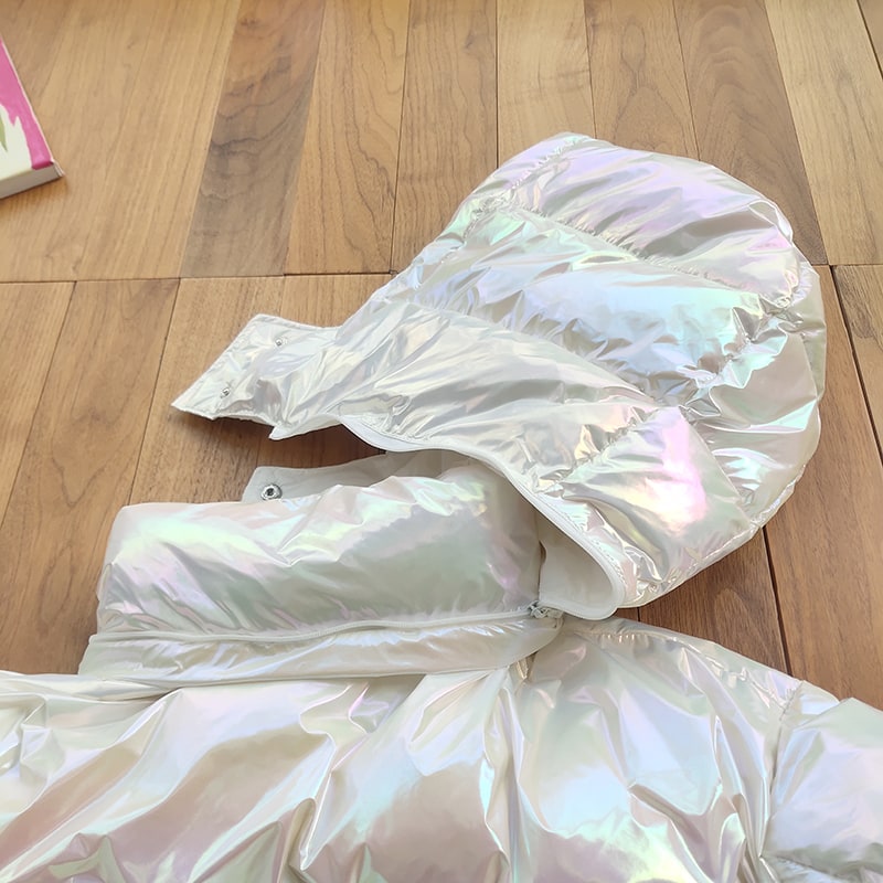 Пуховик Moncler Metallic "White" фото № 9