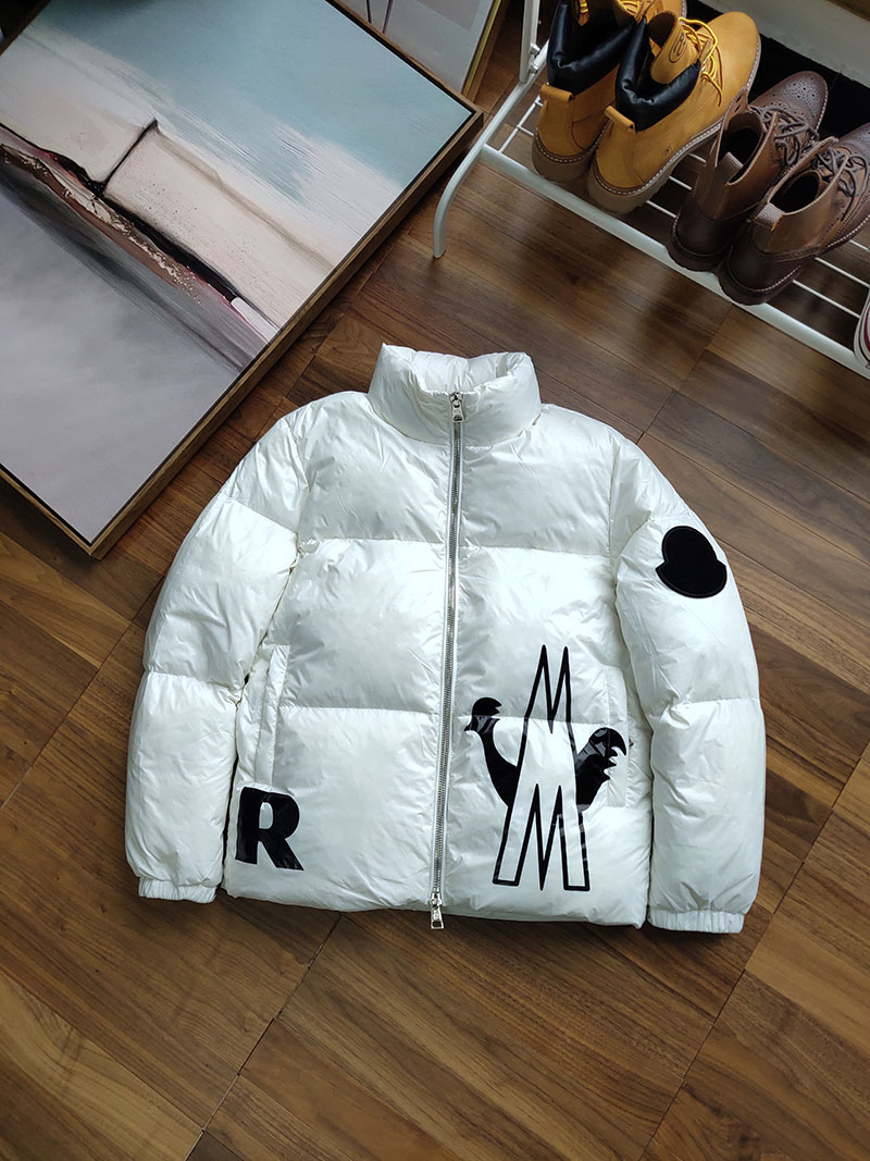 Пуховик Moncler Big M Terry Logo "White" фото № 2