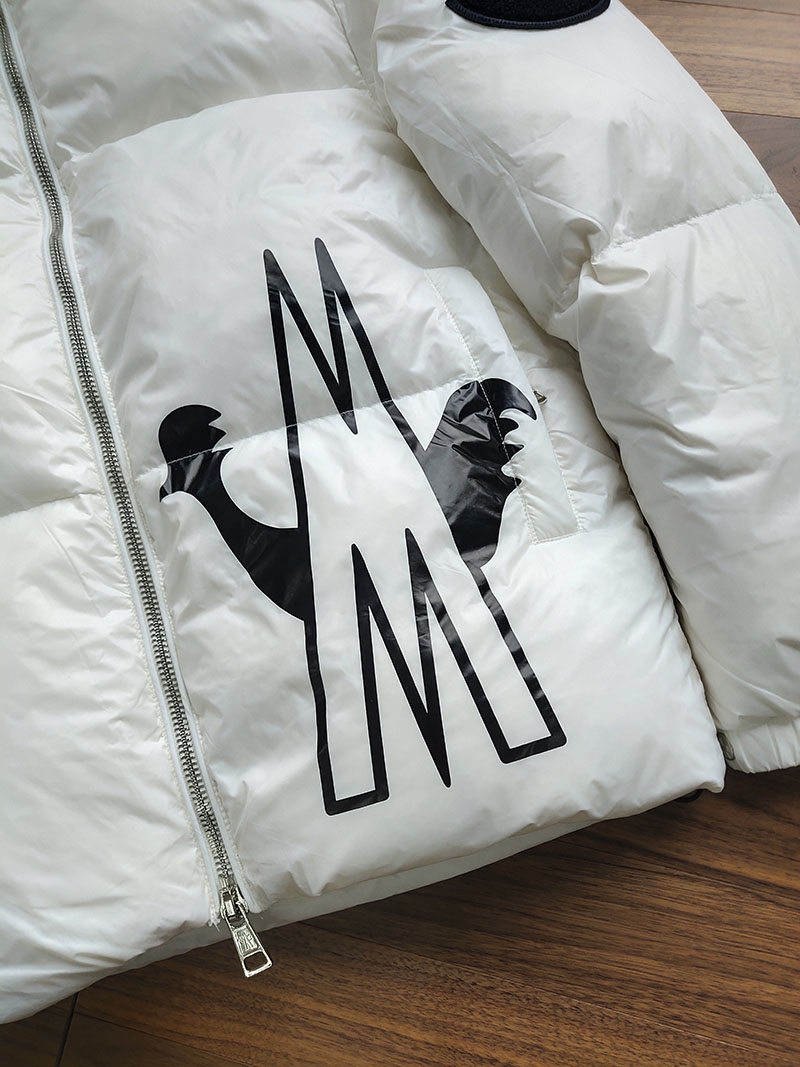 Пуховик Moncler Big M Terry Logo "White" фото № 5