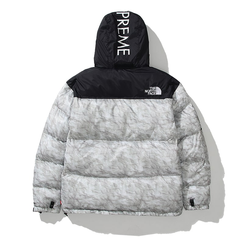 Пуховик Supreme x The North Face Paper Nuptse Jacket "Gray/Black" фото № 2