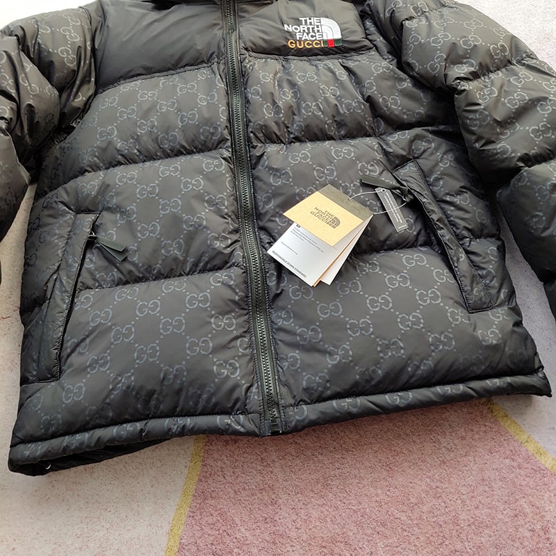 Пуховик The North Face Embroidery Gucci "Black" фото № 3