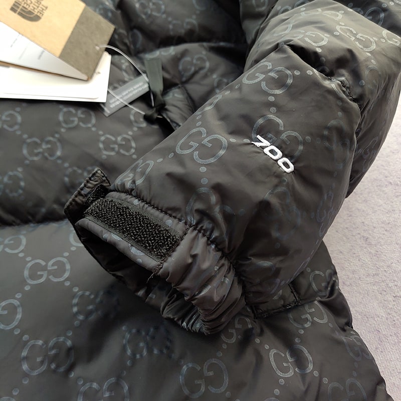 Пуховик The North Face Embroidery Gucci "Black" фото № 7