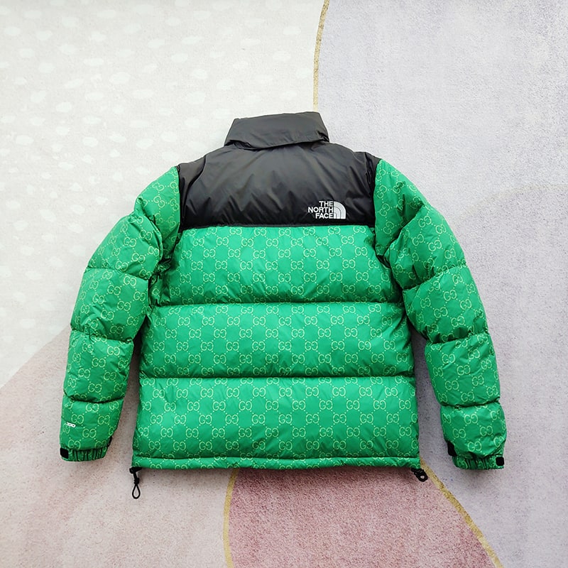 Пуховик The North Face Embroidery Gucci "Green" фото № 2