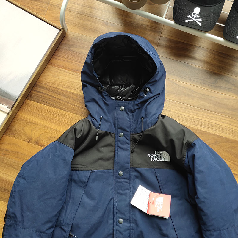 Пуховик The North Face Embroidery White Logo Gore-Tex "Navy Blue" фото № 3