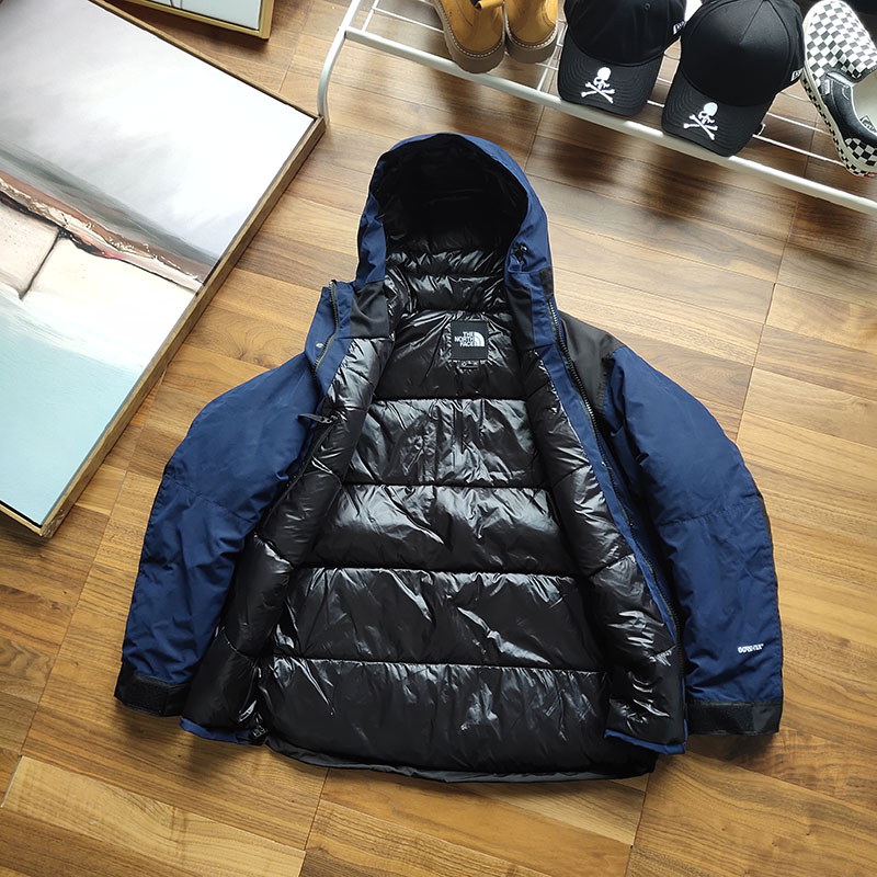 Пуховик The North Face Embroidery White Logo Gore-Tex "Navy Blue" фото № 7