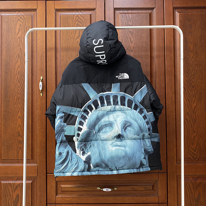Пуховик Supreme x The North Face Statue of Liberty Baltoro Jacket "Black" фото № 4