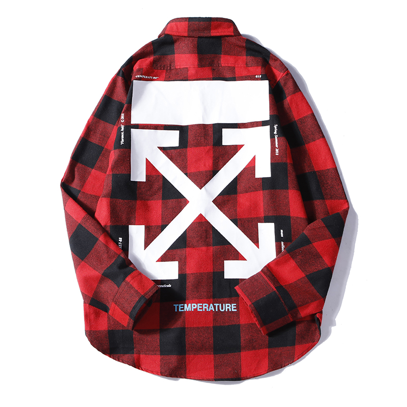 Рубашка OFF WHITE Checkered Cross Arrows "Red" фото № 2