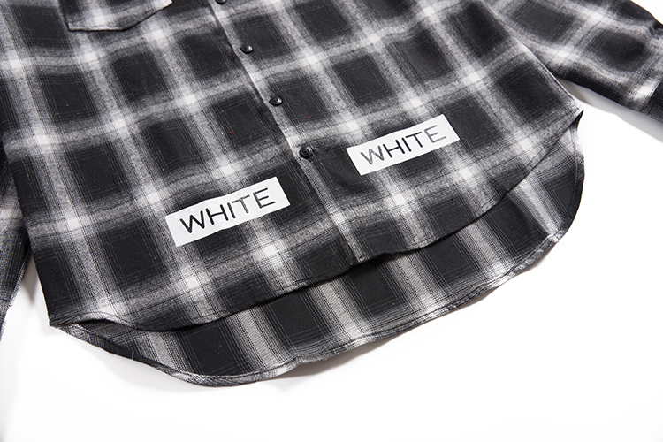 Рубашка OFF WHITE Checkered Diagonal Stripes "White" фото № 6