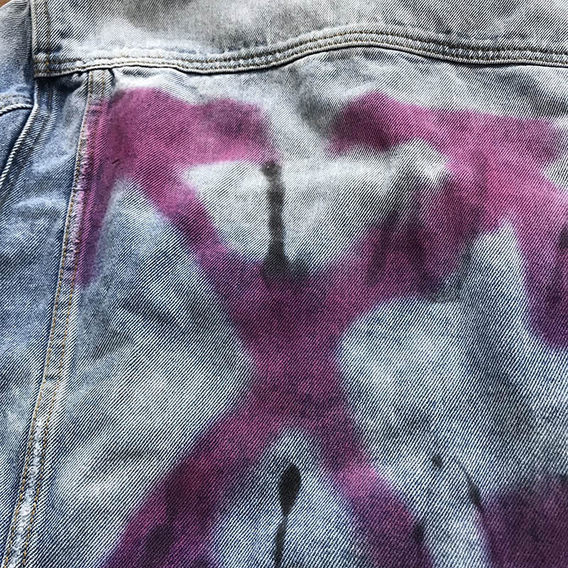 Джинсовая Куртка Off White Slim Bleached Logo "Blue" фото № 6