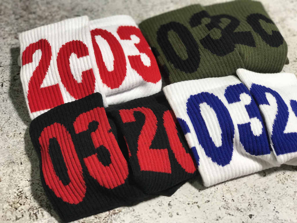 Носки 032c Big Logo Black "Green" фото № 4