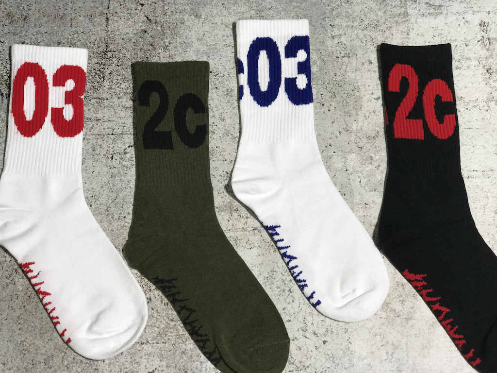 Носки 032c Big Logo Burgundy "White" фото № 4