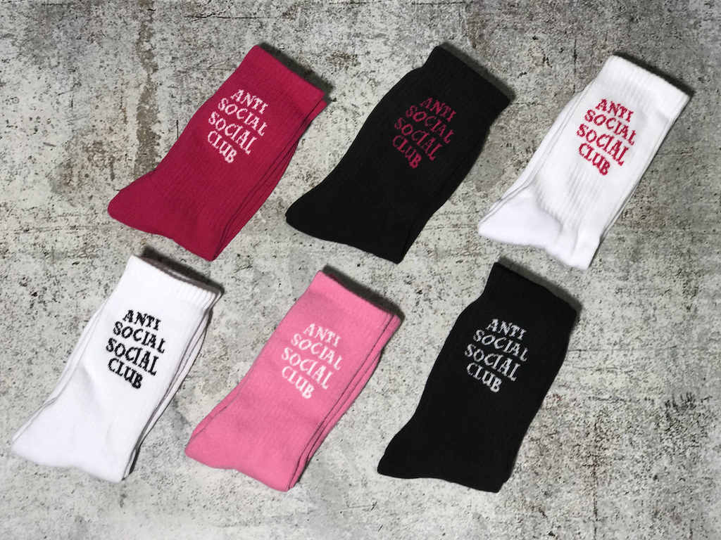 Носки Anti Social Social Club Logo "Burgundy" фото № 3