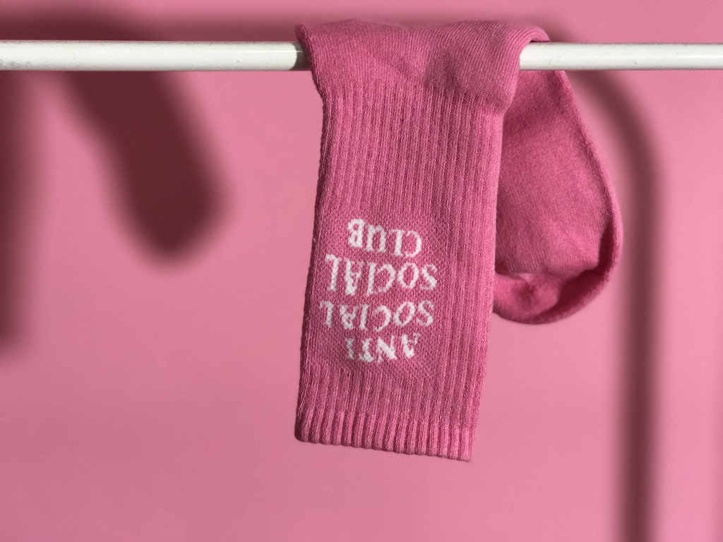 Носки Anti Social Social Club Logo "Navy Pink" фото № 4