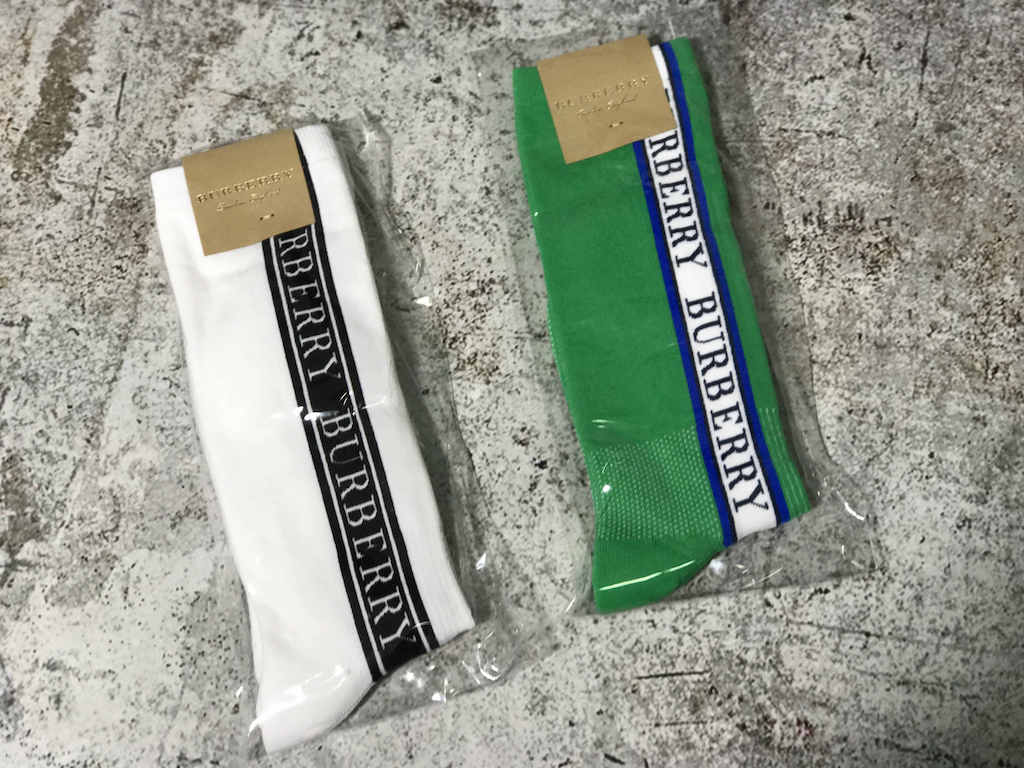 Носки Burberry Logo On White "Green" фото № 4