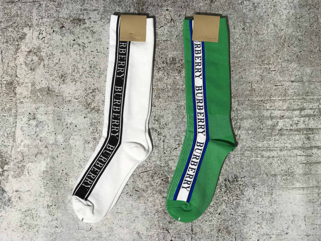 Носки Burberry Logo On Black "White" фото № 4