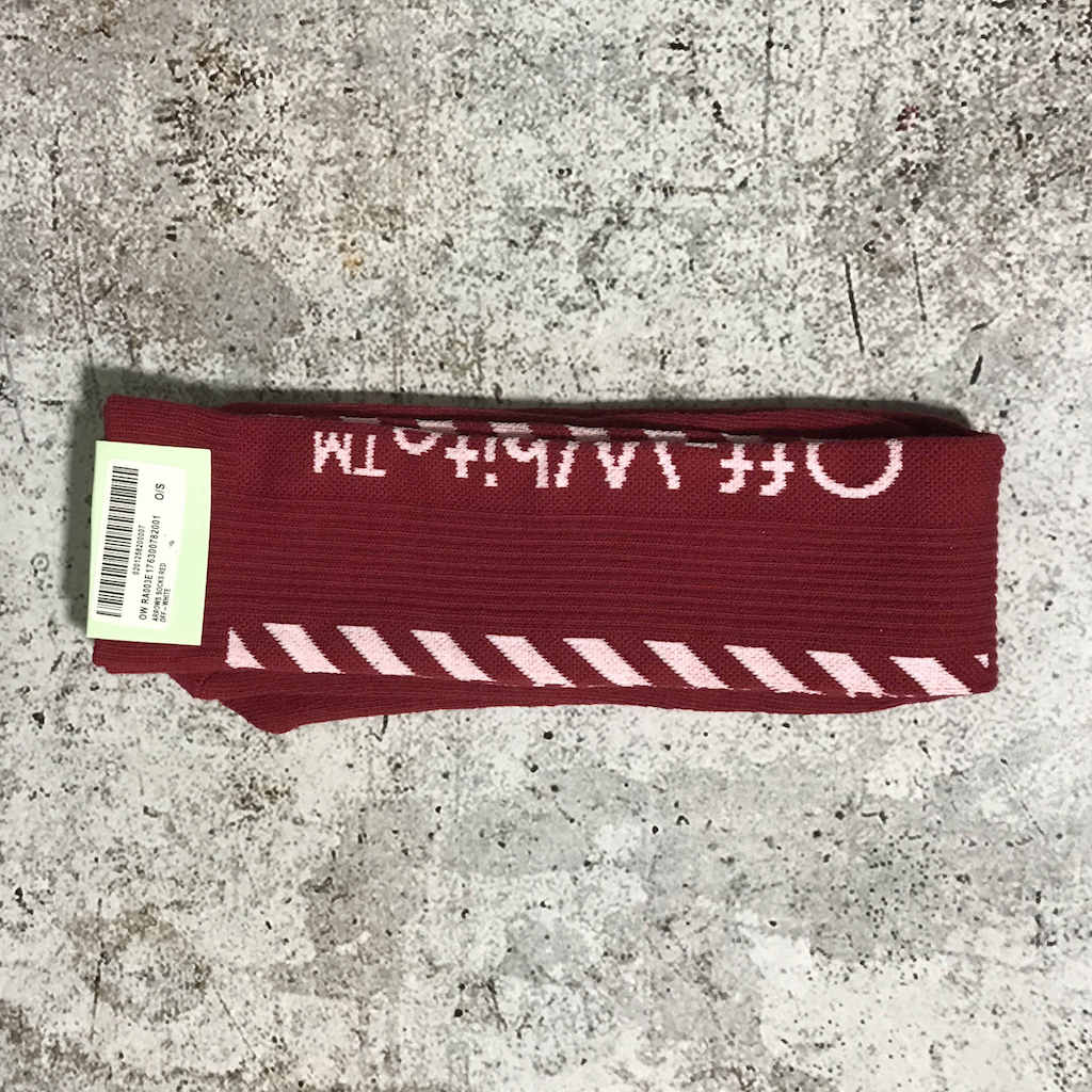 Носки Off White 17SS Logo "Burgundy" фото № 2