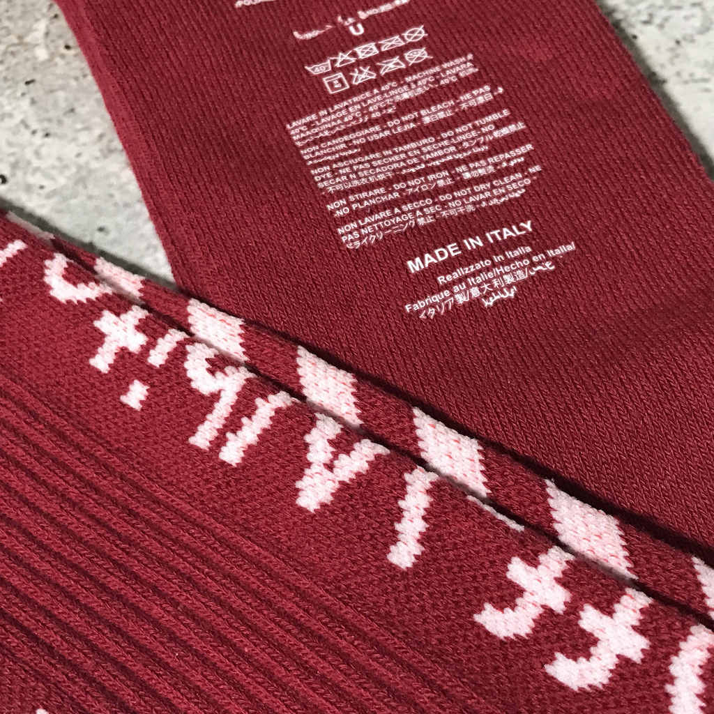 Носки Off White 17SS Logo "Burgundy" фото № 3