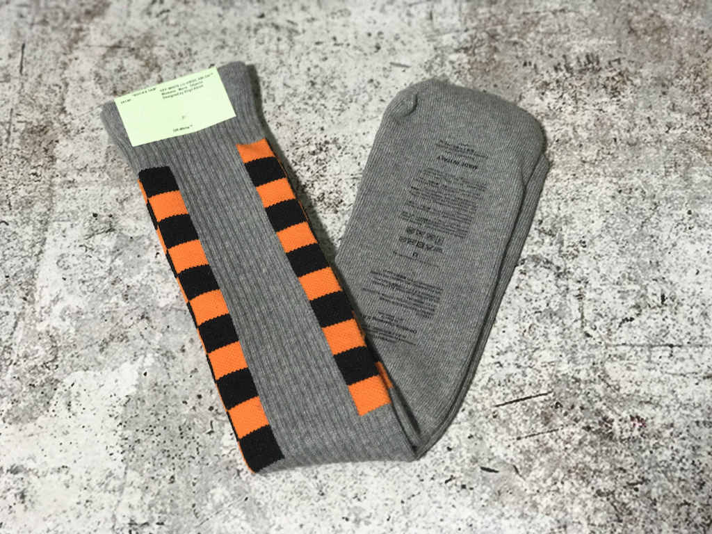Носки Off White Orange/Black Logo "Gray" фото № 5