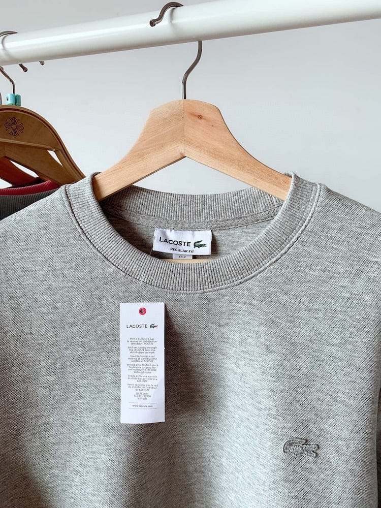 Свитшот Lacoste Small Crocodile "Gray" фото № 2