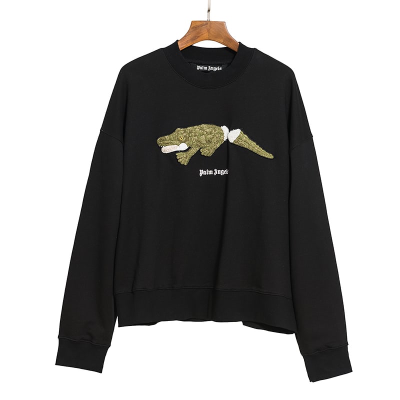 Свитшот Palm Angels Embroidery Crocodile "Black" фото № 2
